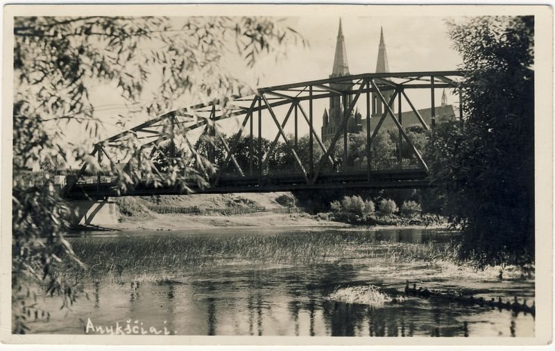 Bridge over the Šventoji in Anykščiai before World War II